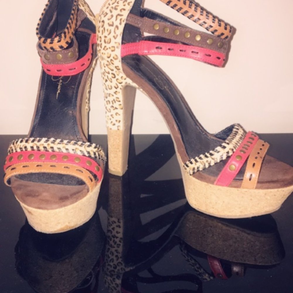 Jessica Simpson sexy jungle cork heeled sandal - Picture 7 of 7